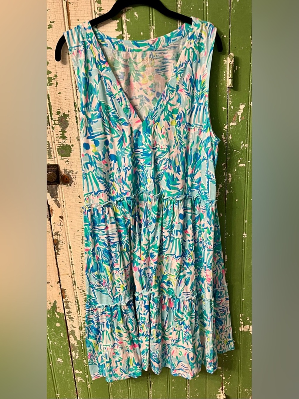 Lily Pulitzer Women’s Dress Summer Tropical Aqua Size XL